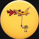 Button gegen eine neue Landebahn am Flughafen Frankfurt